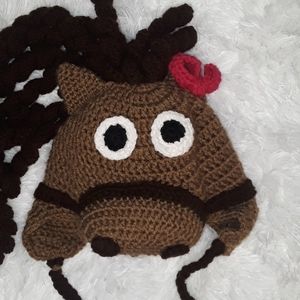 Handmade Crochet Horse Winter Hat